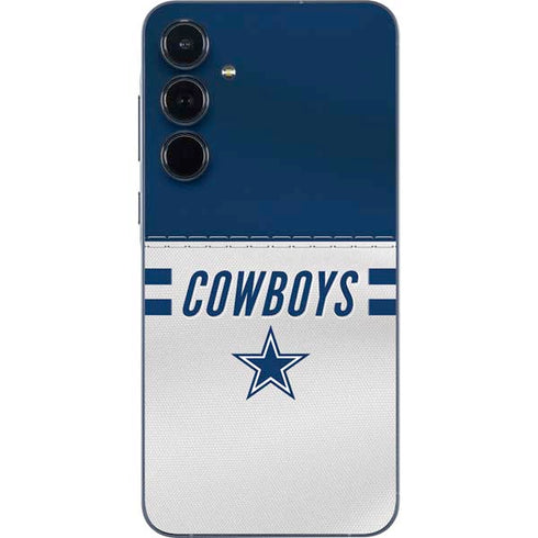 NFL Dallas Cowboys White Striped Galaxy A55 5G Skin